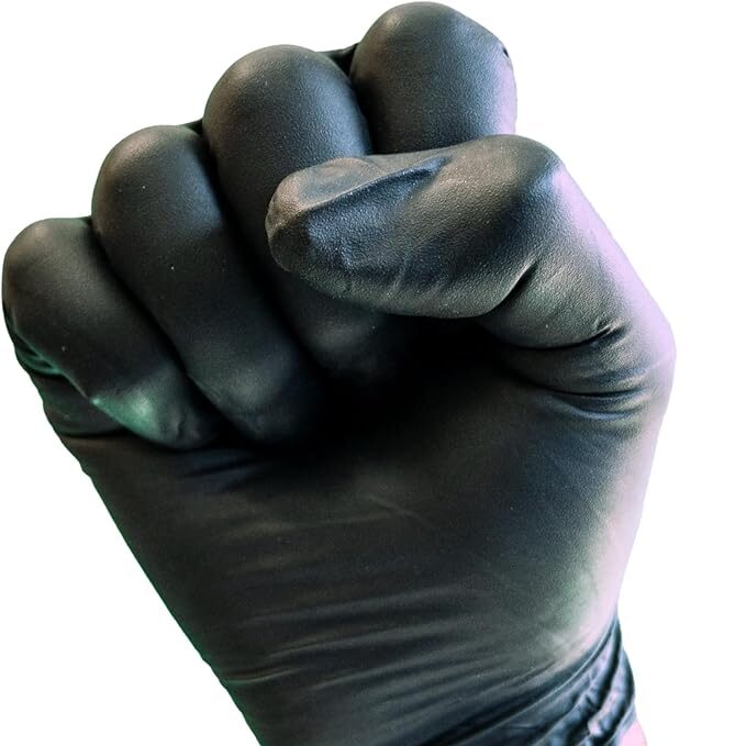 NIGHTWATCH Nitrile Black Disposable Food Safe Gloves, 6 Mil, S-XXL