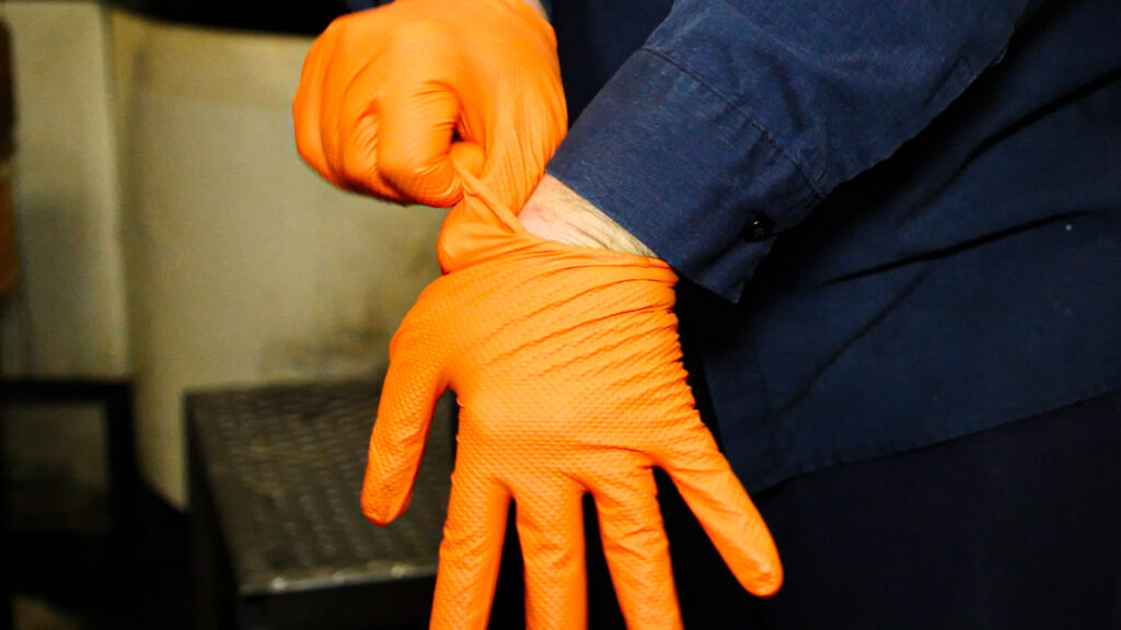 Putting on Nitrile Gloves