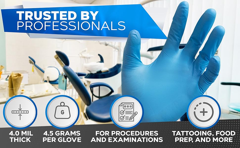 BODYGUARD Blue Nitrile Exam Gloves